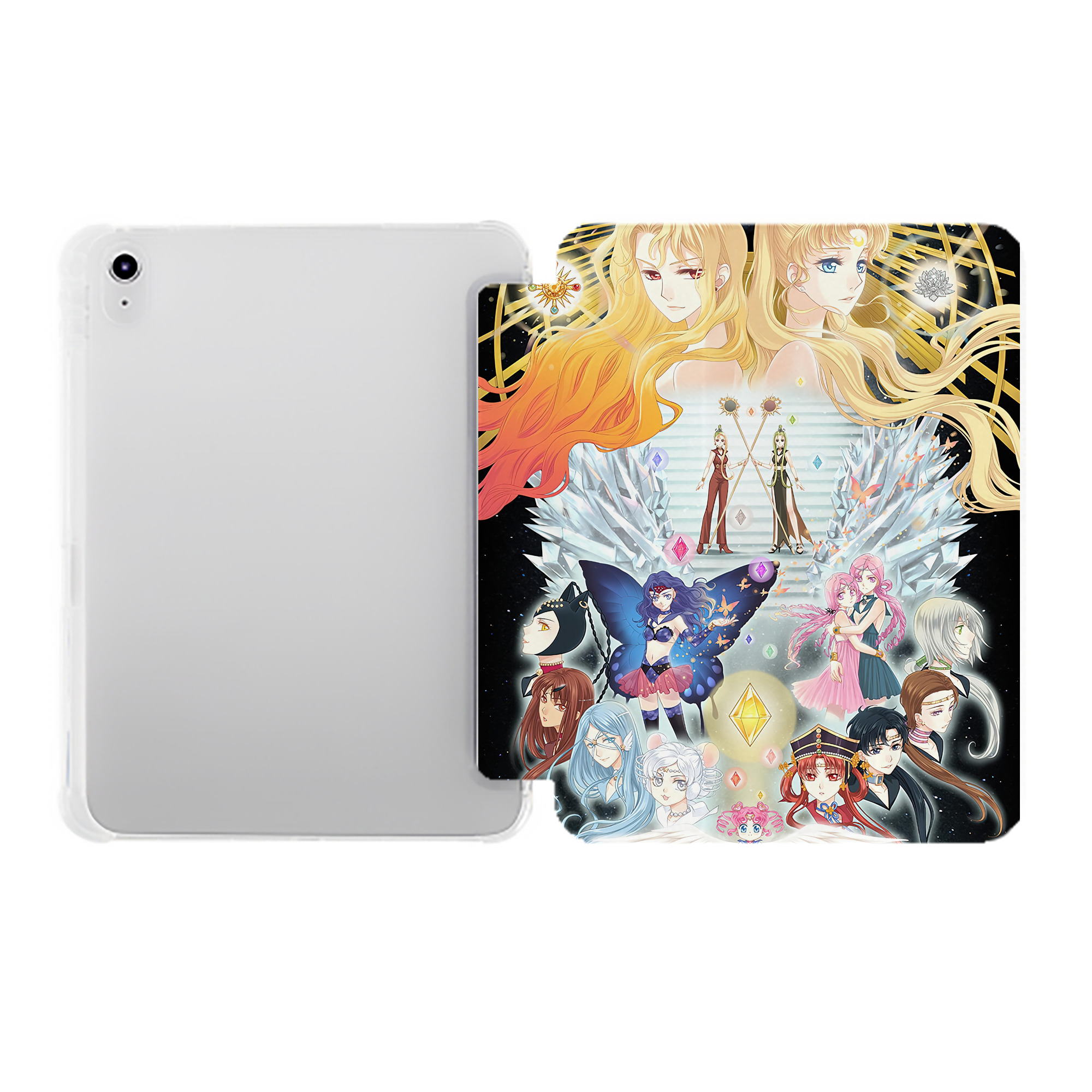 （画像用） 美少女戦士セーラームーン Sailor Moon IPad ケース ペン収納付き 三つ折りスタンド PUレザー×シリコン 対応機種9.5/10.5/10.9インチ